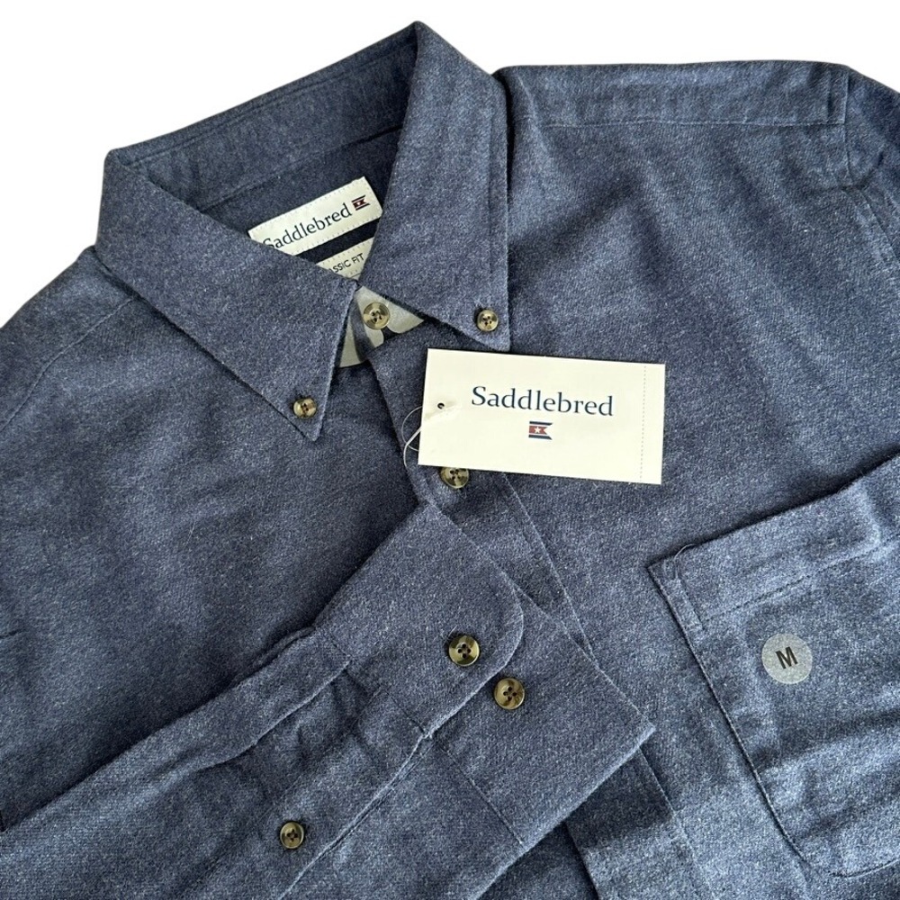 Saddlebred Mens Classic Fit Flannel Shirt Medium Long Sleeve Button Down NWT